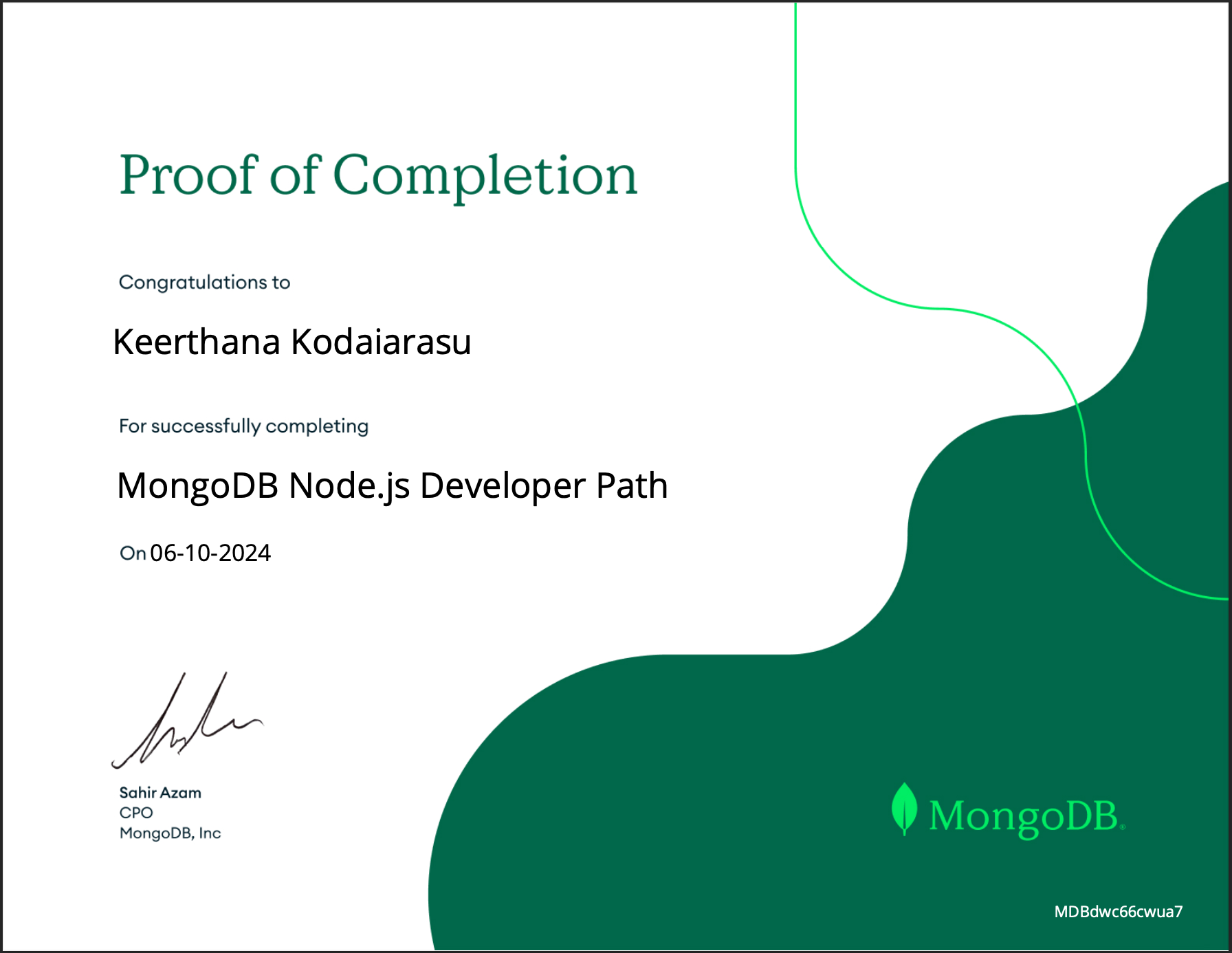 MongoDB Node.js Developer Path